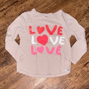 Old Navy Pink and White Love Long Sleeve Tee